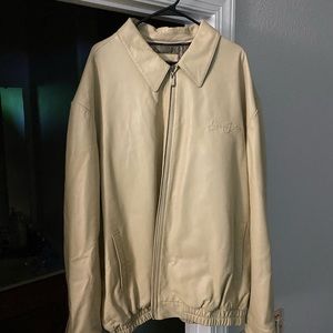 Sean John Cream Leather Jacket